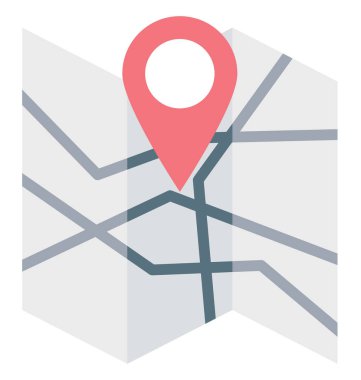 Harita PIN renk illüstrasyon vektör simgesi