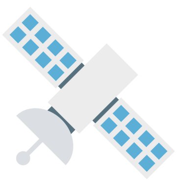 Uydu renk illüstrasyon vektör simgesi