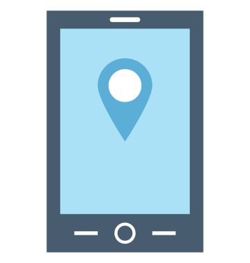 GPS aygıt renk illüstrasyon vektör simgesi