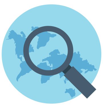 Arama konumu renk illüstrasyon vektör simgesi