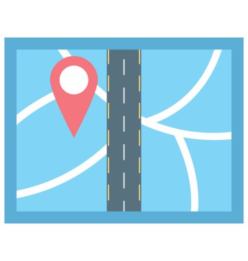 Harita PIN renk illüstrasyon vektör simgesi