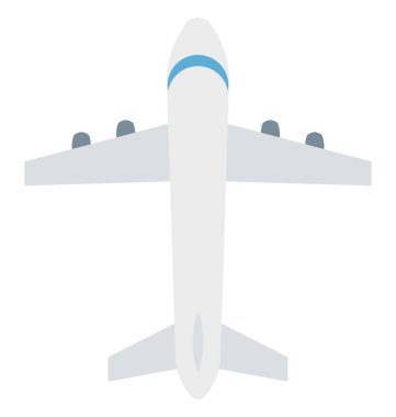 Uçak renk illüstrasyon vektör simgesi