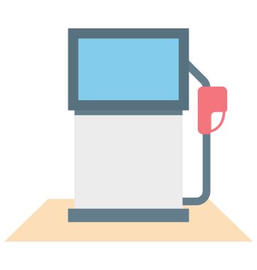 Yakıt istasyonu renk illüstrasyon vektör simgesi