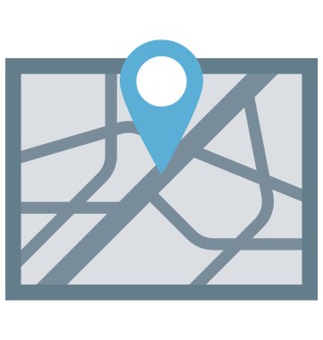 Harita PIN renk illüstrasyon vektör simgesi