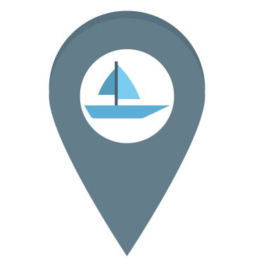 Gemi PIN renk illüstrasyon vektör simgesi