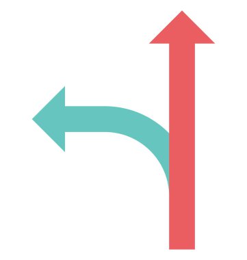 Yol kavşak renk illüstrasyon vektör simgesi