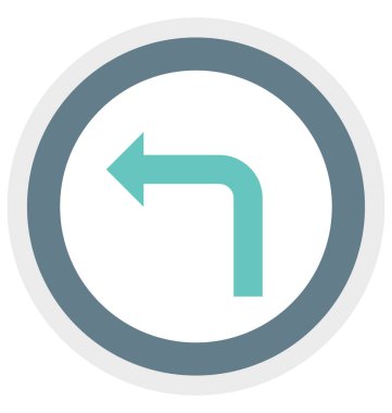 Doğru yönde yön renk illüstrasyon vektör simgesi