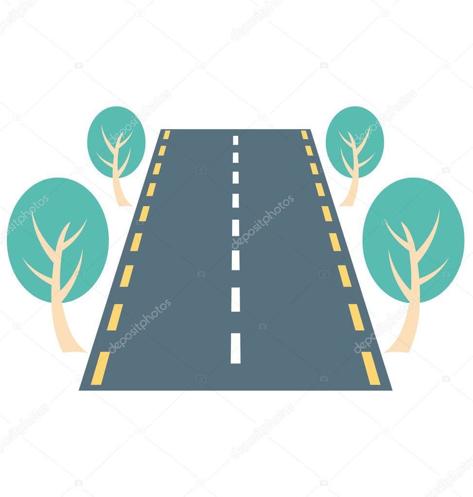 Road Color Illustration Vector Icon