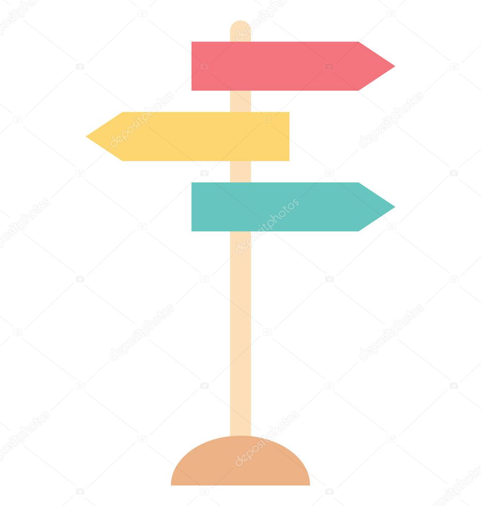 Signpost Color Illustration Vector Icon