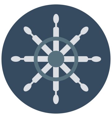 Renk illüstrasyon vektör simgesi direksiyon tekne