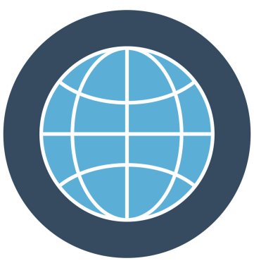 Küresel ağ renk illüstrasyon vektör simgesi