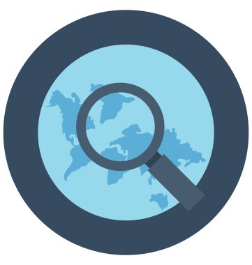 Arama konumu renk illüstrasyon vektör simgesi