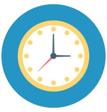 Saat renk illüstrasyon vektör simgesi