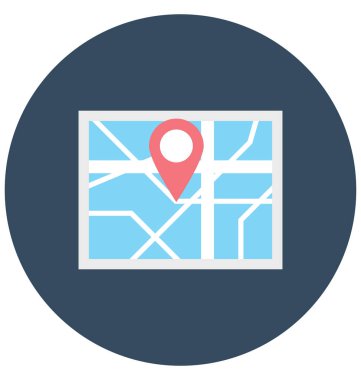 Harita PIN renk illüstrasyon vektör simgesi