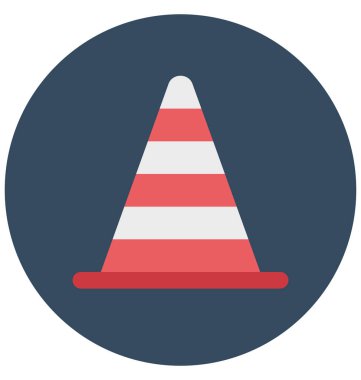 Trafik koni renk illüstrasyon vektör simgesi 