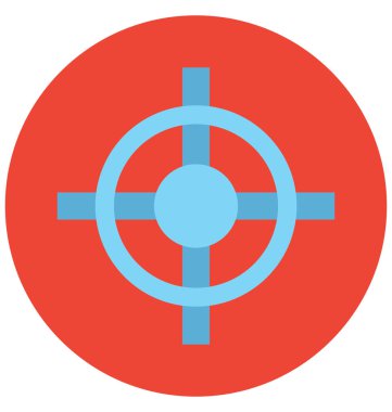 Tam yerini vektör çizim renkli