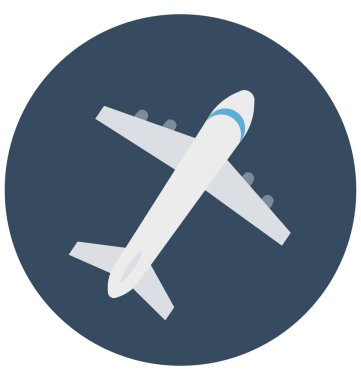 Uçak renk illüstrasyon vektör simgesi