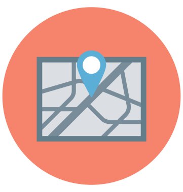 Harita PIN renk illüstrasyon vektör simgesi