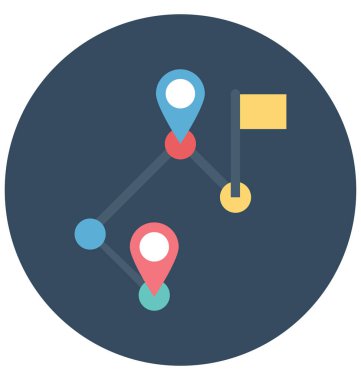 Seyahat etmek mesafe renk illüstrasyon vektör simgesi