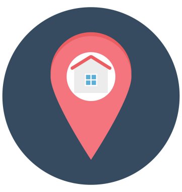 Evin konumu vektör çizim renkli