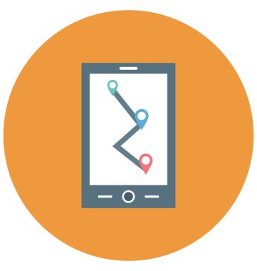 Harita aygıt renk illüstrasyon vektör simgesi