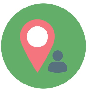 Kullanıcı konumu renk illüstrasyon vektör simgesi