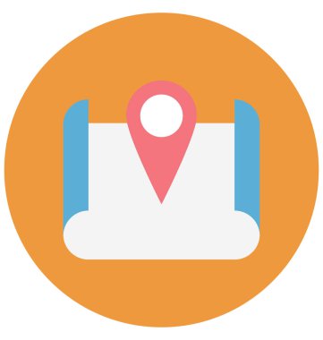 Harita PIN renk illüstrasyon vektör simgesi