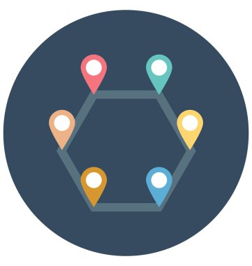 Seyahat etmek mesafe renk illüstrasyon vektör simgesi