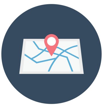 Harita PIN renk illüstrasyon vektör simgesi