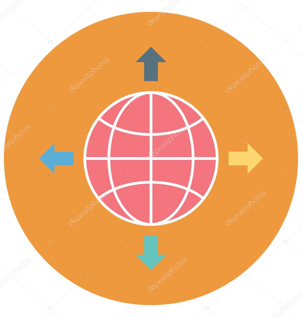 Global Network Color Illustration Vector Icon