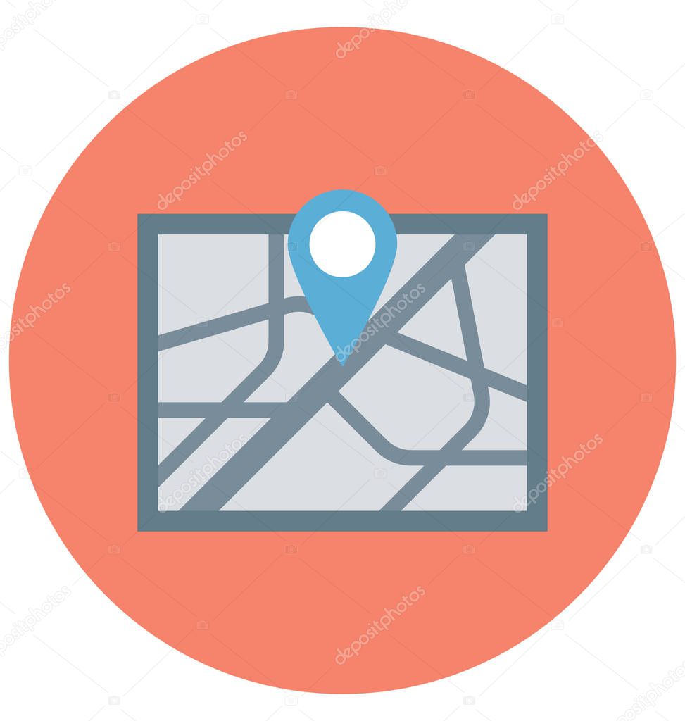 Map Pin Color Illustration Vector Icon