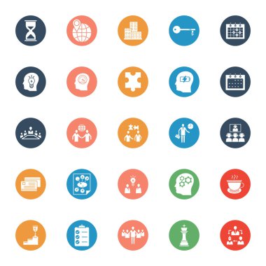 İş ve kolayca yönetimi izole Vector Icons set düzenlemek veya değiştirmek 