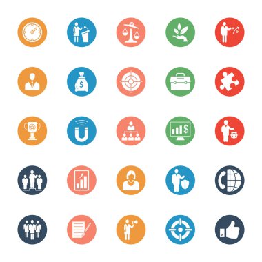 İş ve kolayca yönetimi izole Vector Icons set düzenlemek veya değiştirmek 