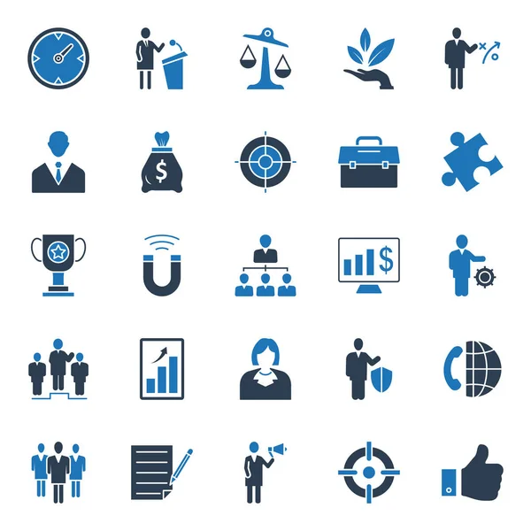 Business Management Isolated Vector Icons Set Can Easily Edit Modify — Stock Vector