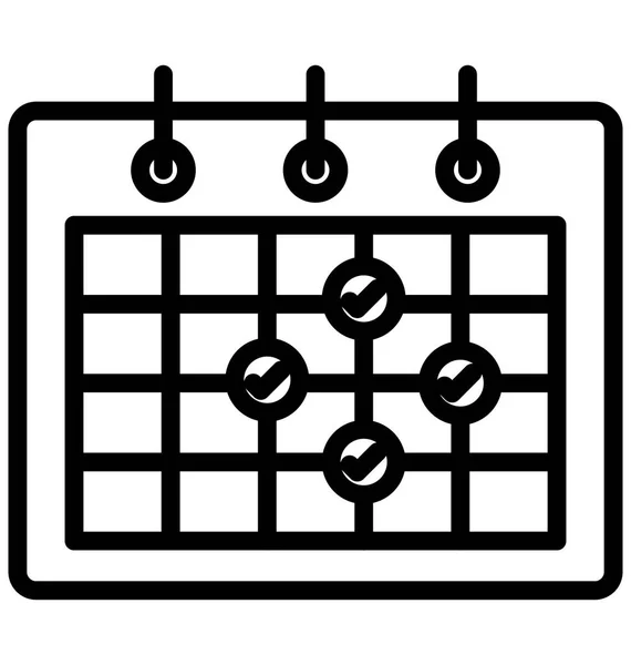 Termin Kalender Ereignis Isolierte Vektor Symbol Kann Einfach Bearbeitet Und — Stockvektor