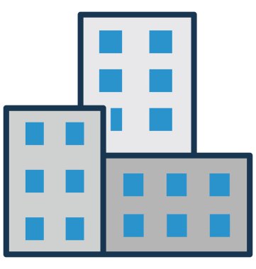 Bina, ofis, gayrimenkul izole vektör simgesi-ebilmek var olmak kolayca düzenleyebilir ve değiştirebilirsiniz 