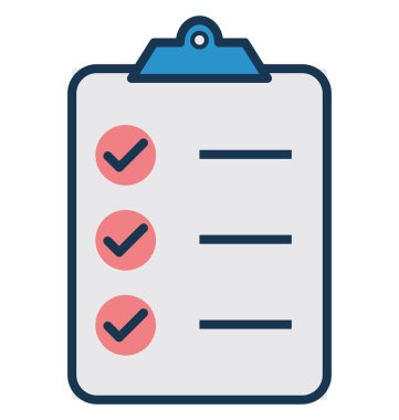 Denetim listesi, iş görevleri izole vektör simgesi-ebilmek var olmak kolayca düzenleyebilir ve değiştirebilirsiniz 