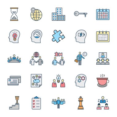 İş ve kolayca yönetimi izole Vector Icons set düzenlemek veya değiştirmek 