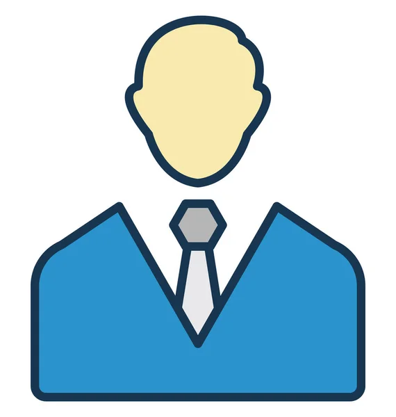 Avatar Businessman Isolated Vector Icon Can Easily Edit Modify — Stock Vector