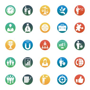 İş ve kolayca yönetimi izole Vector Icons set düzenlemek veya değiştirmek 