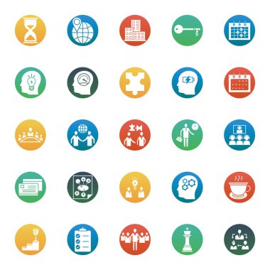 İş ve kolayca yönetimi izole Vector Icons set düzenlemek veya değiştirmek 
