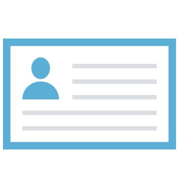 Olmak kolayca düzenleyebilir veya değiştirilen kimlik kartı izole vektör simgesi