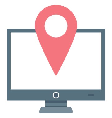 Olmak kolayca düzenleyebilir veya değiştirilen online harita izole vektör simgesi