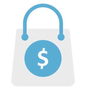 Olmak kolayca düzenleyebilir veya değiştirilen alışveriş çantası izole vektör simgesi