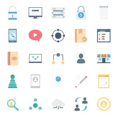 Dijital pazarlama izole Vector Icons Set kolayca değiştirilebilir veya düzenleme
