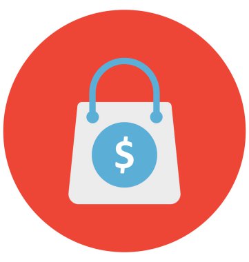 Olmak kolayca düzenleyebilir veya değiştirilen alışveriş çantası izole vektör simgesi