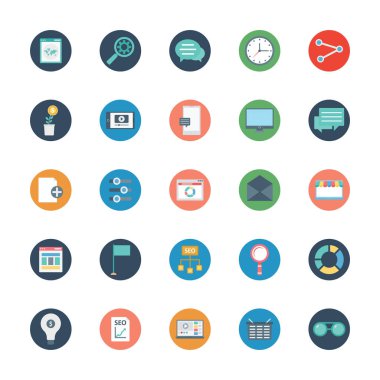 Dijital pazarlama izole Vector Icons Set kolayca değiştirilebilir veya düzenleme