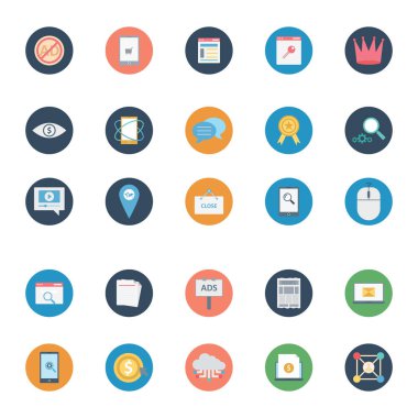 Dijital pazarlama izole Vector Icons Set kolayca değiştirilebilir veya düzenleme