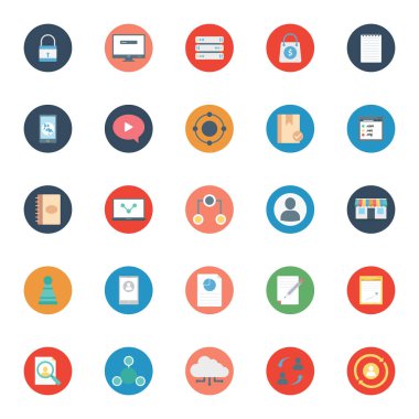Dijital pazarlama izole Vector Icons Set kolayca değiştirilebilir veya düzenleme