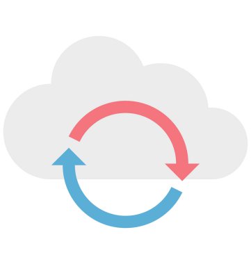 Bulut Sync renk izole vektör kolayca değiştirilebilir ve Düzenle simgesi. 
